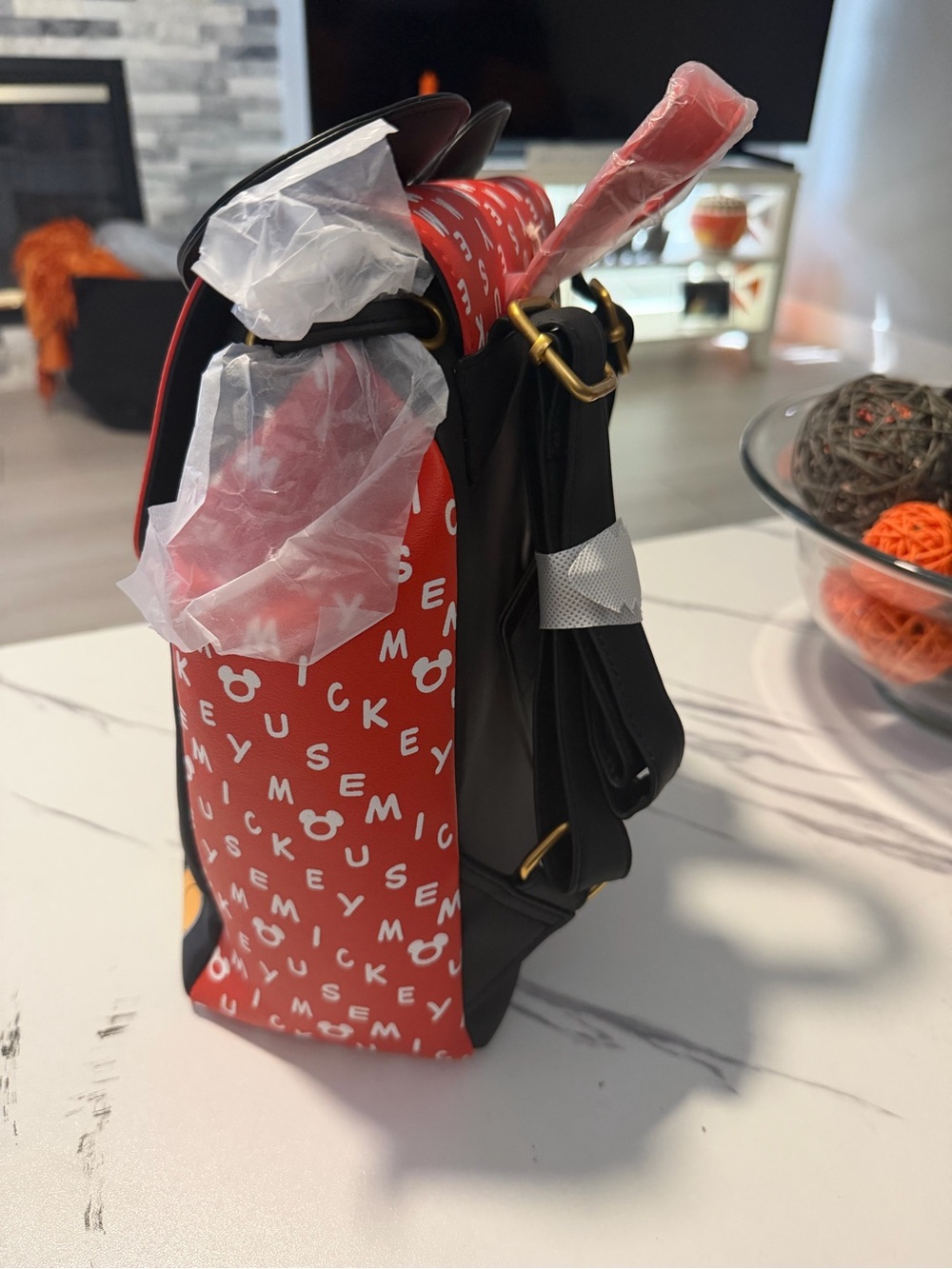 Loungefly Red & Black Mickey Mouse Mini Backpack with Ears Accent - Picture 5 of 5
